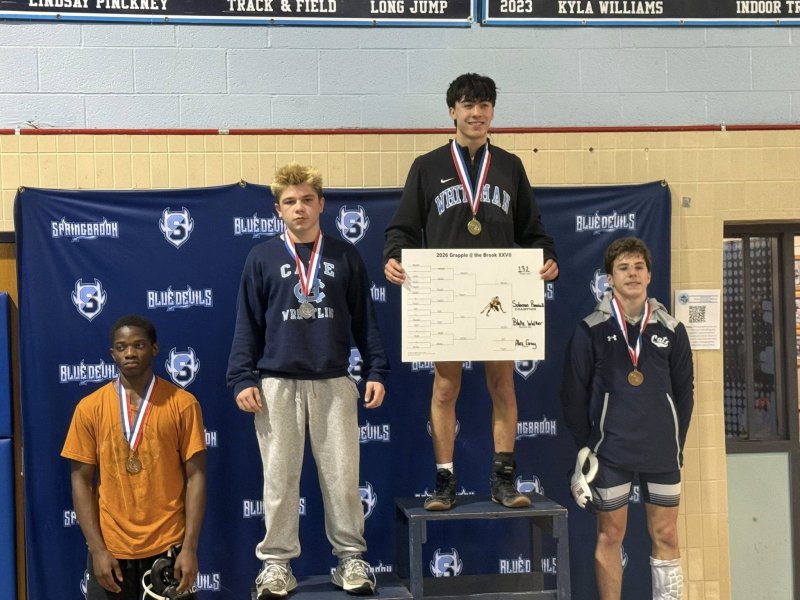 Black Walker takes second at 132 pounds.
